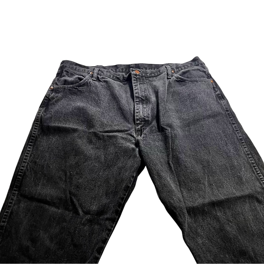 Vtg Wrangler 13MWZWK Made in USA Men Black Wash Jeans Sz 42x32 Cowboy Cut Rodeo